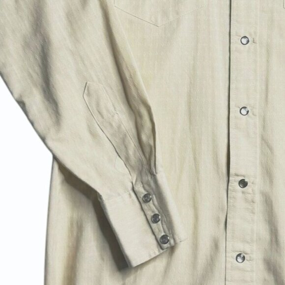 VTG H BAR C Ranch Wear Mens Shirt Size 15 1/2 Western Pearl Snap Mini Diamond - Picture 3 of 10